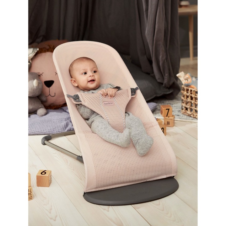 Бебешки шезлонг BabyBjorn, Bliss Pearly Pink Swing, Mesh