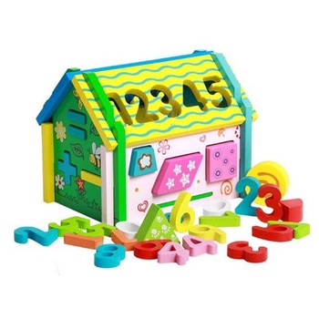 Casuta de jucarie din lemn, 5 tipuri de activitati educative, multifunctionala, 16 x 13.5 x 19.5, WD2032 RCO® Casuta de jucarie din lemn, 5 tipuri de activitati educative, multifunctionala, 16 x 13.5 x 19.5, WD2032 RCO®