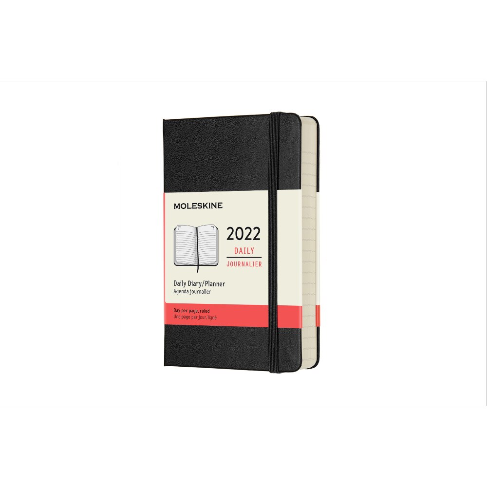 Calendar englezesc Moleskine, 12 Luni, 2022, 9x14 cm, Negru