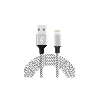 Cablu de incarcare pentru iPhone, iPod, iPad, 3M, Gri/Alb Cablu de incarcare pentru iPhone, iPod, iPad, 3M, Gri/Alb