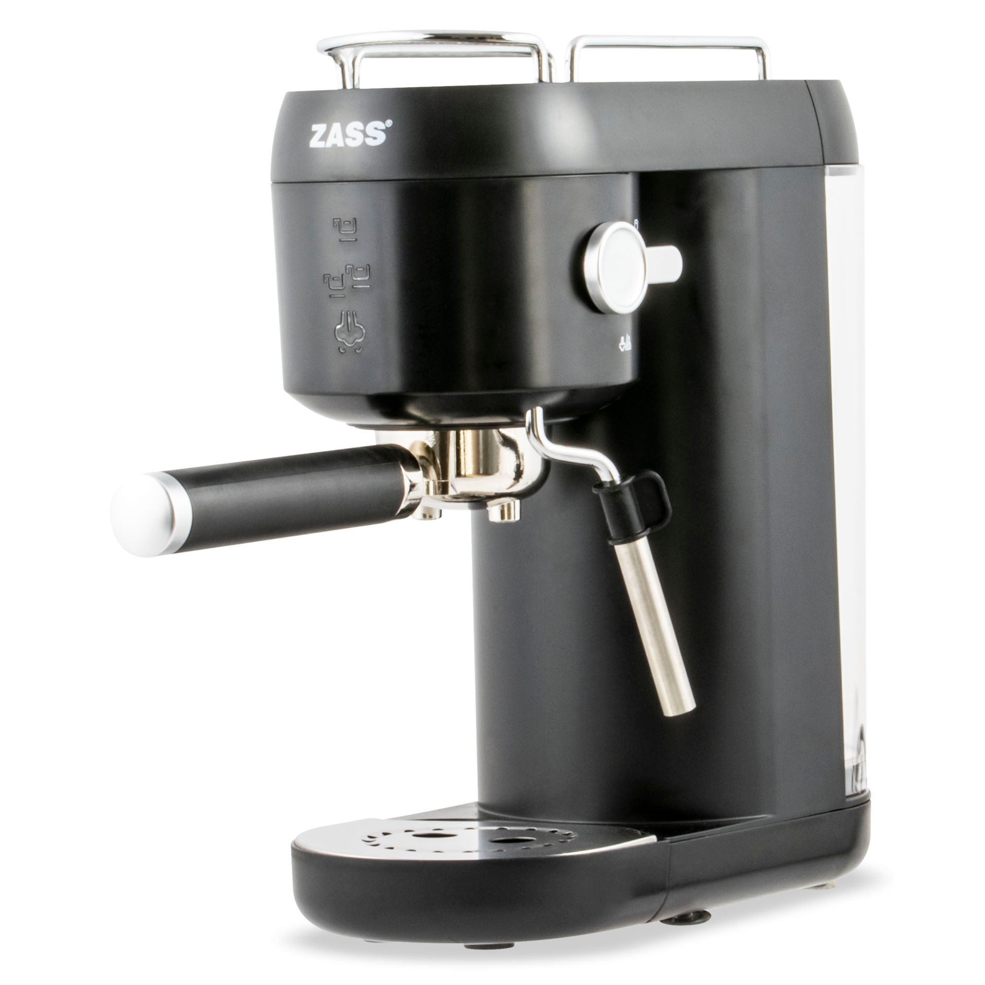 Espressor cafea, putere 1400 W, capacitate 1 l, presiune pompa 20 bar, cafea macinata/capsule, maner durabil din rasina fenolica, sistem termobloc, suport din inox pentru cesti cu functie de incalzire, negru