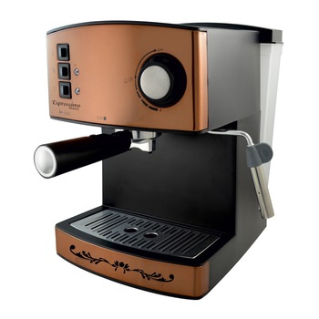 Espressor cafea, putere 850 W, capacitate 1.6 l, presiune pompa 15 bar, culoare bronz/negru Espressor cafea, putere 850 W, capacitate 1.6 l, presiune pompa 15 bar, culoare bronz/negru