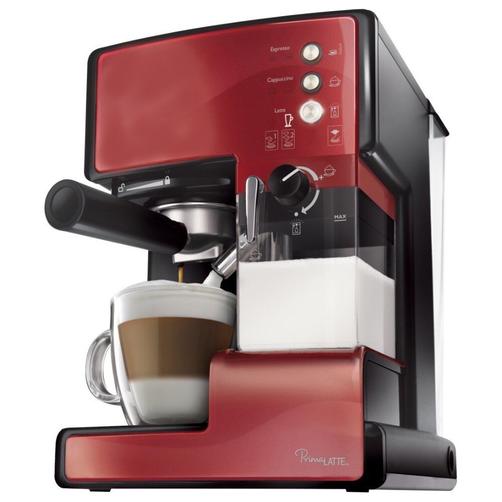 Espressor cafea, putere 1050 W, capacitate 1.5 l, cafea macinata/capsule, recipient lapte detasabil 0.3 litri, functie autocuratare, sistem termoblock, culoare rosu/negru