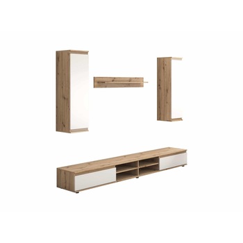 Biblioteca Luisa, culoare taho/alb, 220x137x37 cm Biblioteca Luisa, culoare taho/alb, 220x137x37 cm