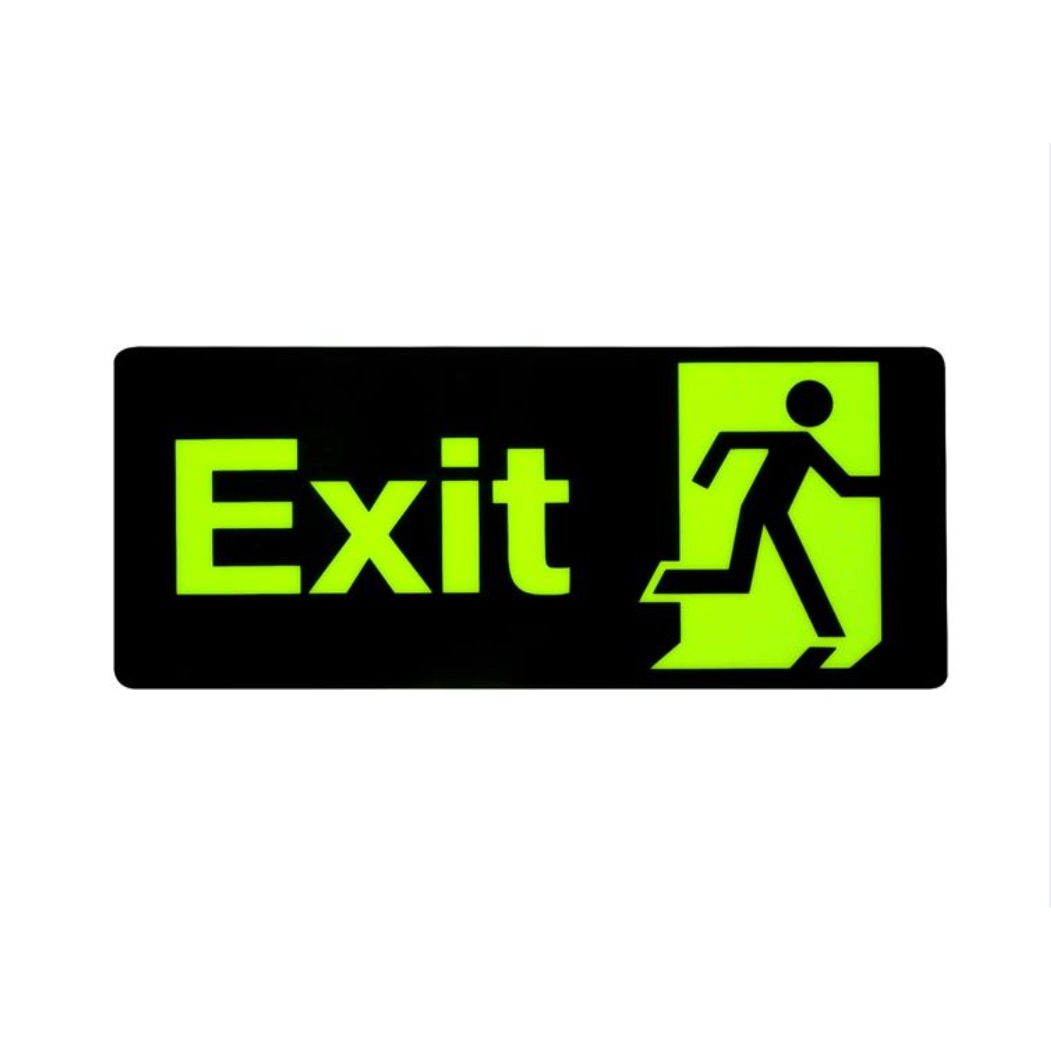 Sticker autoadeziv Exit, CRT, Din PVC, 14 cm x 34 cm