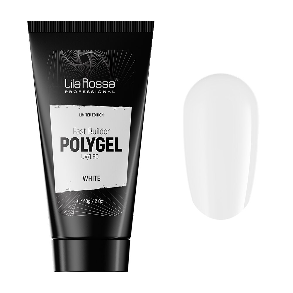Gel UV constructie Lila Rossa, Fast Builder Premium Polygel, 60 g, White