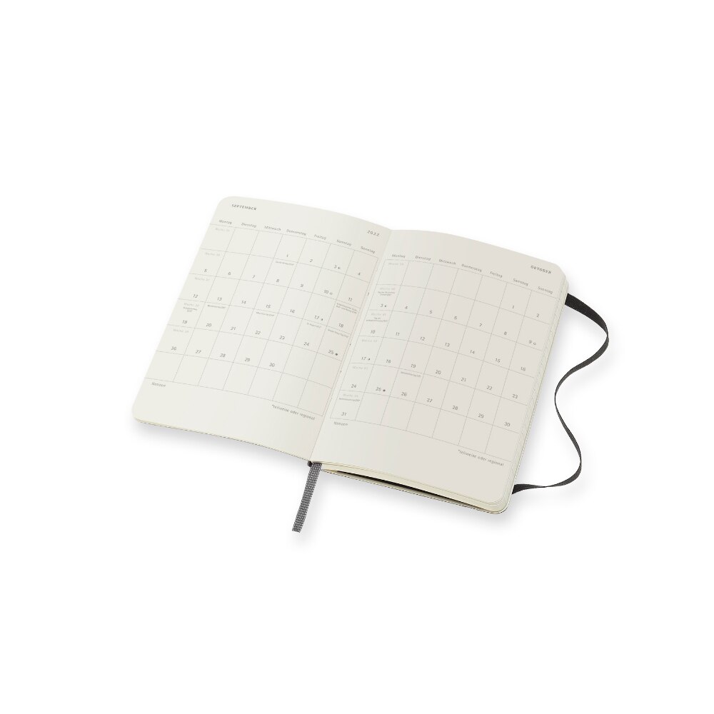 Calendar englezesc Moleskine, 12 Luni, 2022, 9x16 cm, Negru eMAG.ro