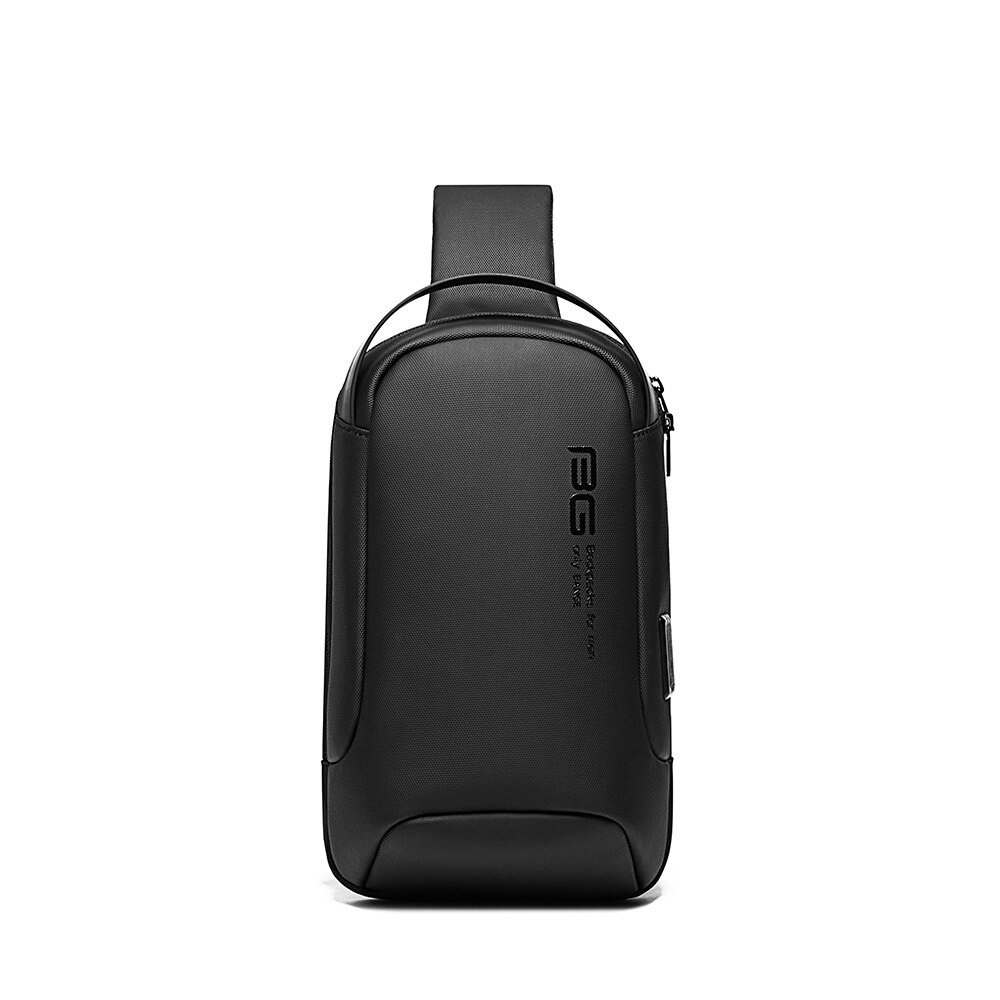 Rucsac crossbody/de umar, multifunctional, cu port de incarcare USB, Bange, Negru