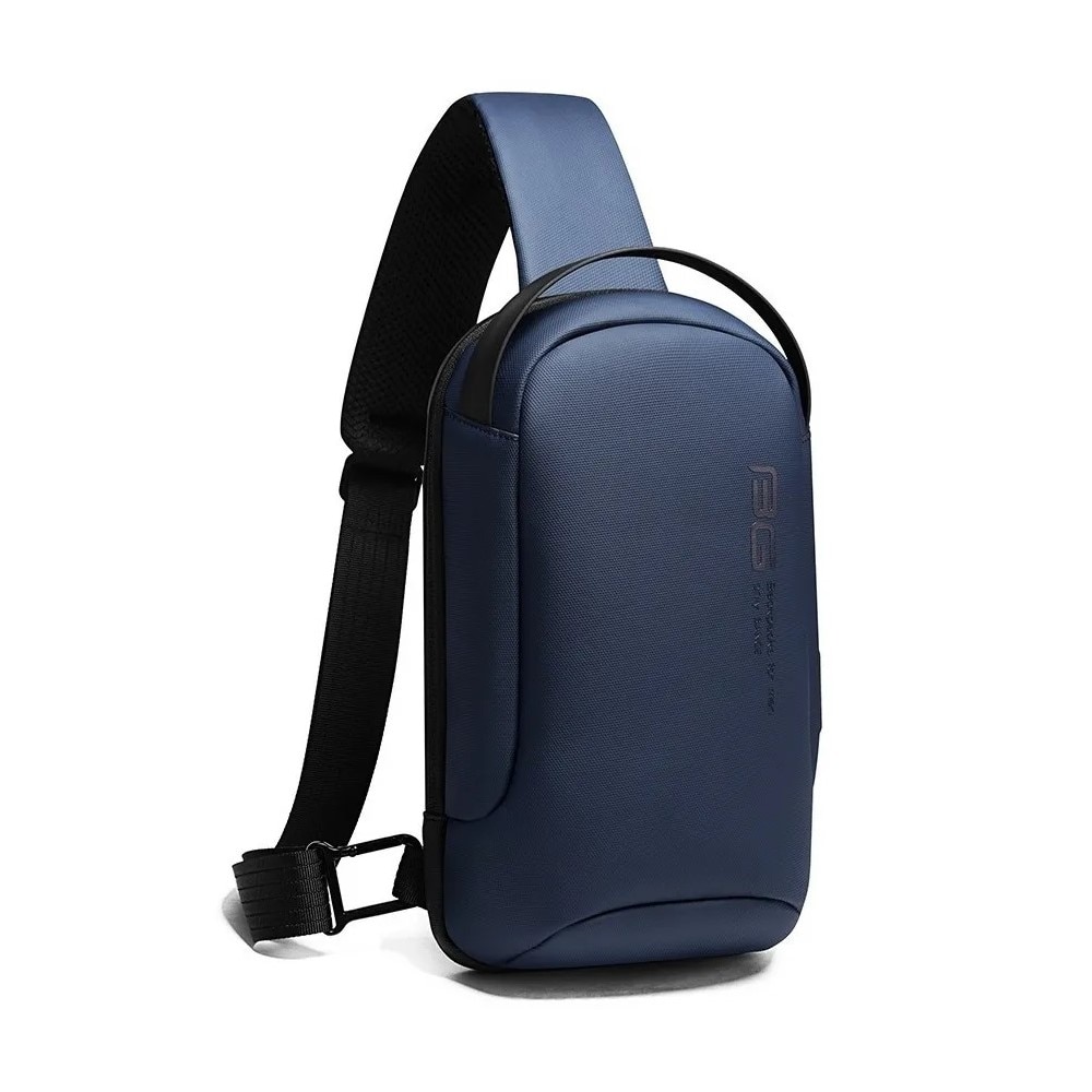 Rucsac crossbody/de umar, multifunctional, cu port de incarcare USB, Bange, Albastru