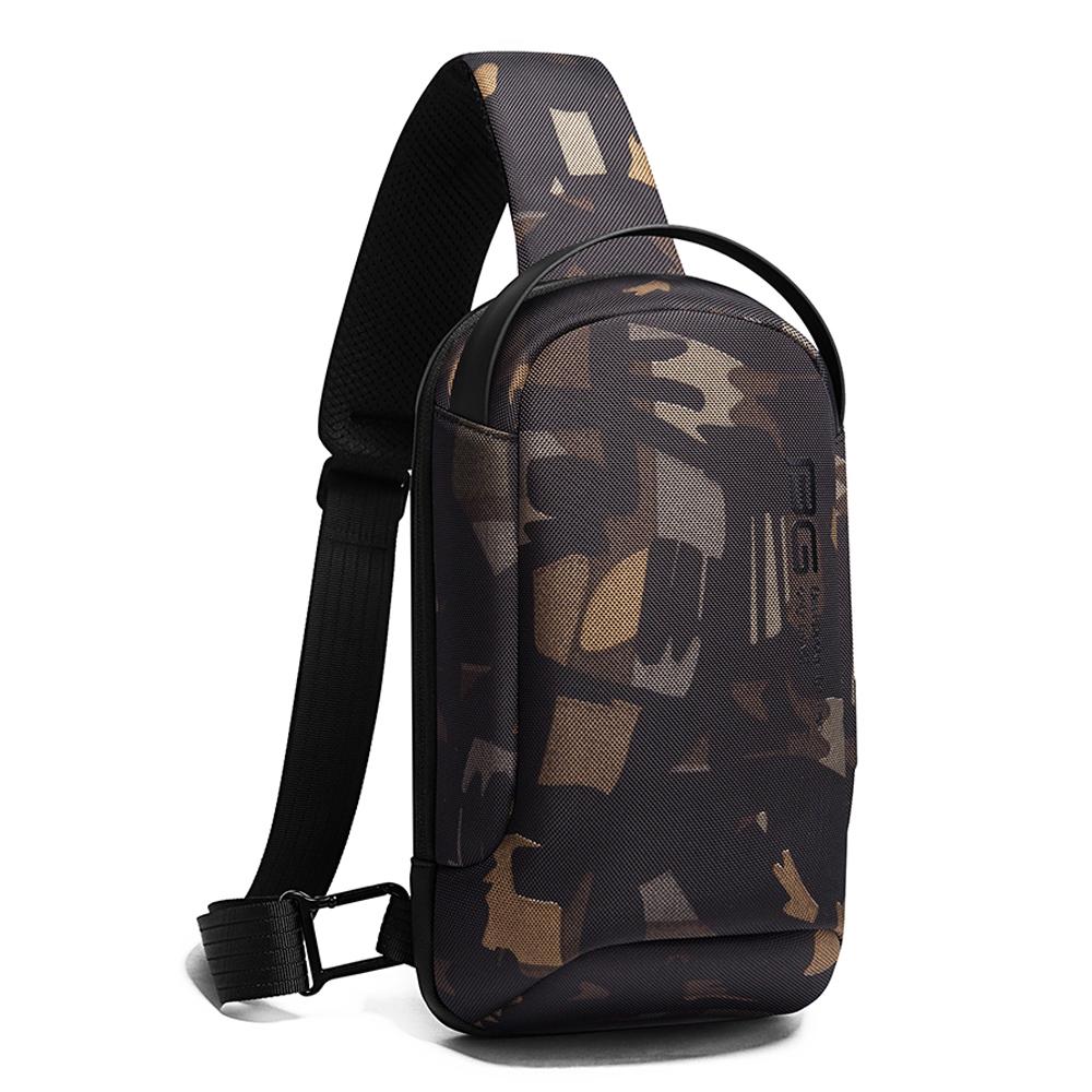 Rucsac crossbody/de umar, multifunctional, cu port de incarcare USB, Bange, Camuflaj
