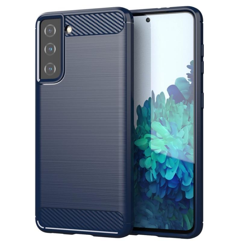 Carcasa Flexible Carbon compatibila cu Samsung Galaxy S21 Blue