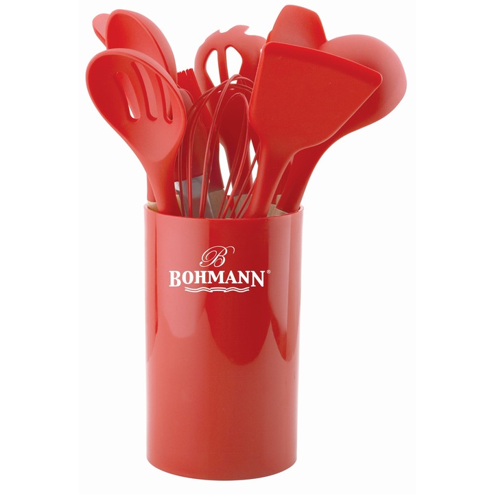 Bohmann Szilikon konyhai eszköz szett 12 db-os - Piros