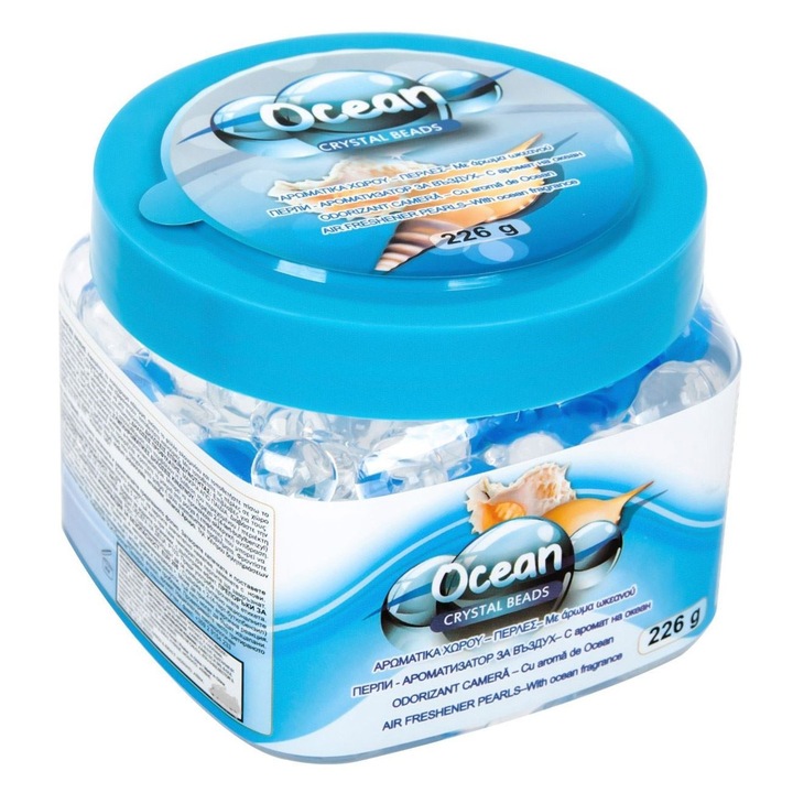 Zola zselés légfrissítő, gyöngy formájában, szobába, óceáni aroma, 226 gr