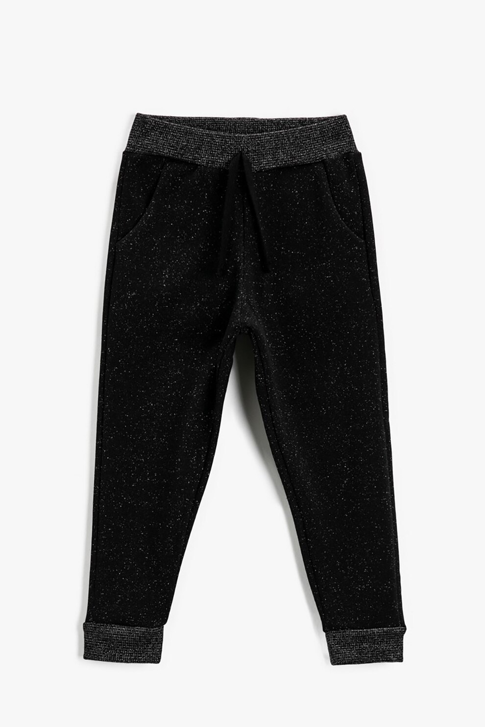 KOTON, Pantaloni sport straluctori cu snur in talie, Negru, 104-110 CM