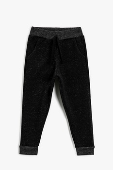 KOTON, Pantaloni sport straluctori cu snur in talie, Negru, 104-110 CM KOTON, Pantaloni sport straluctori cu snur in talie, Negru, 104-110 CM