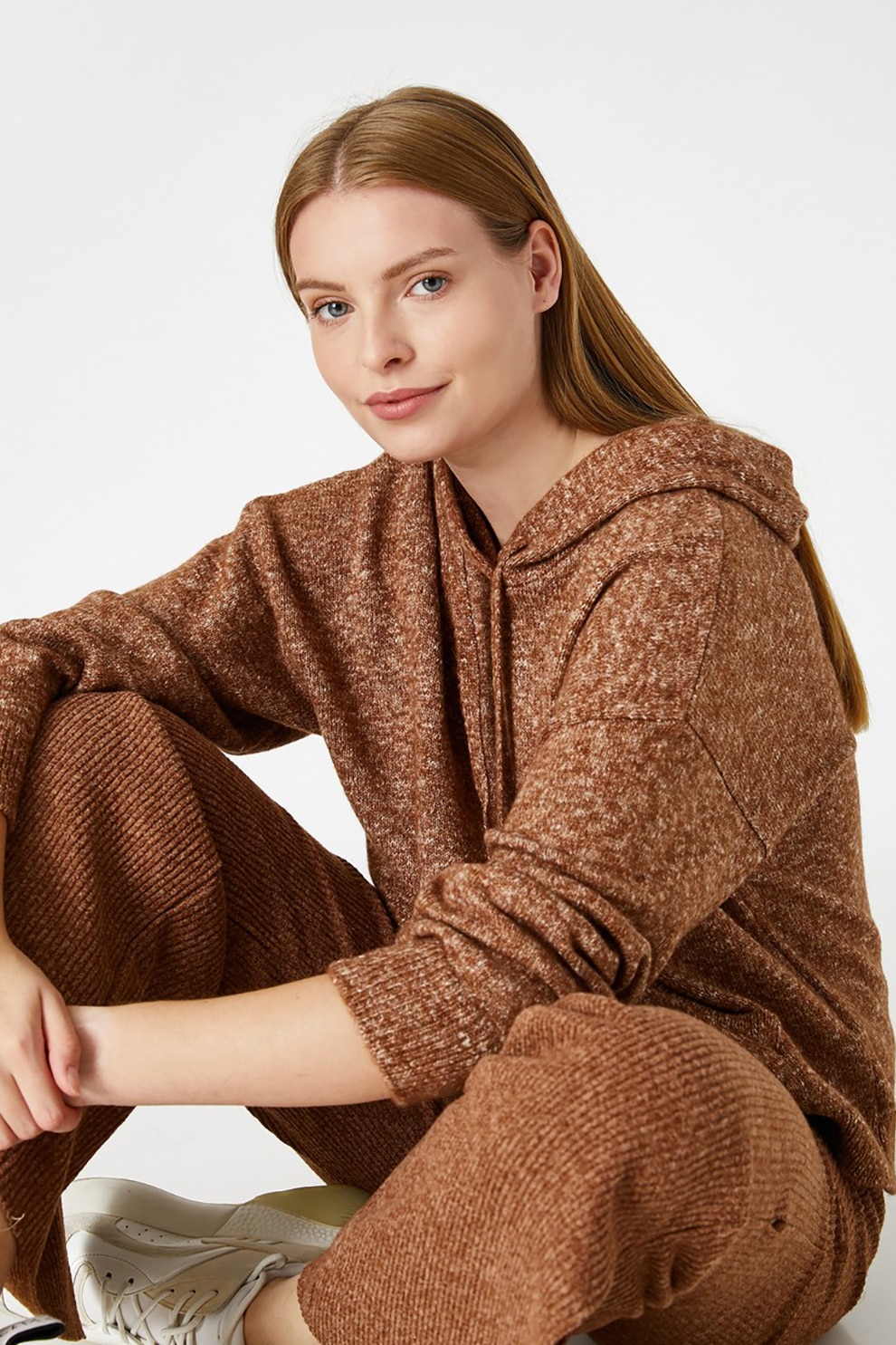 KOTON, Hanorac tricotat cu buzunar kangaroo, Scortisoara