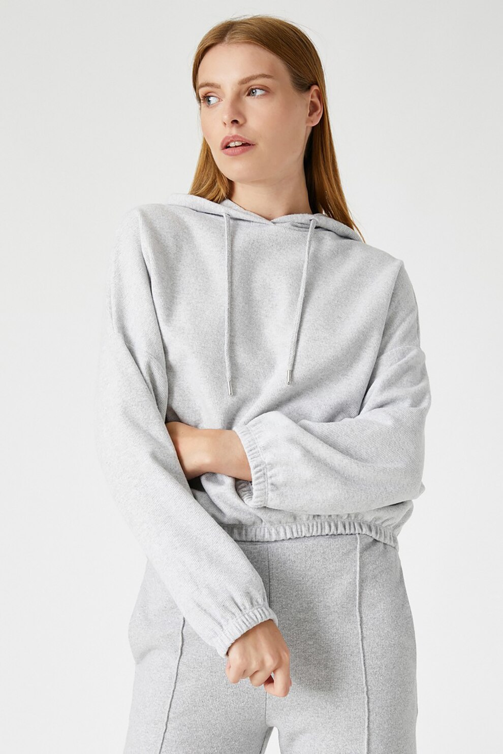 KOTON, Hanorac cu banda elastica in talie, Gri cenusa