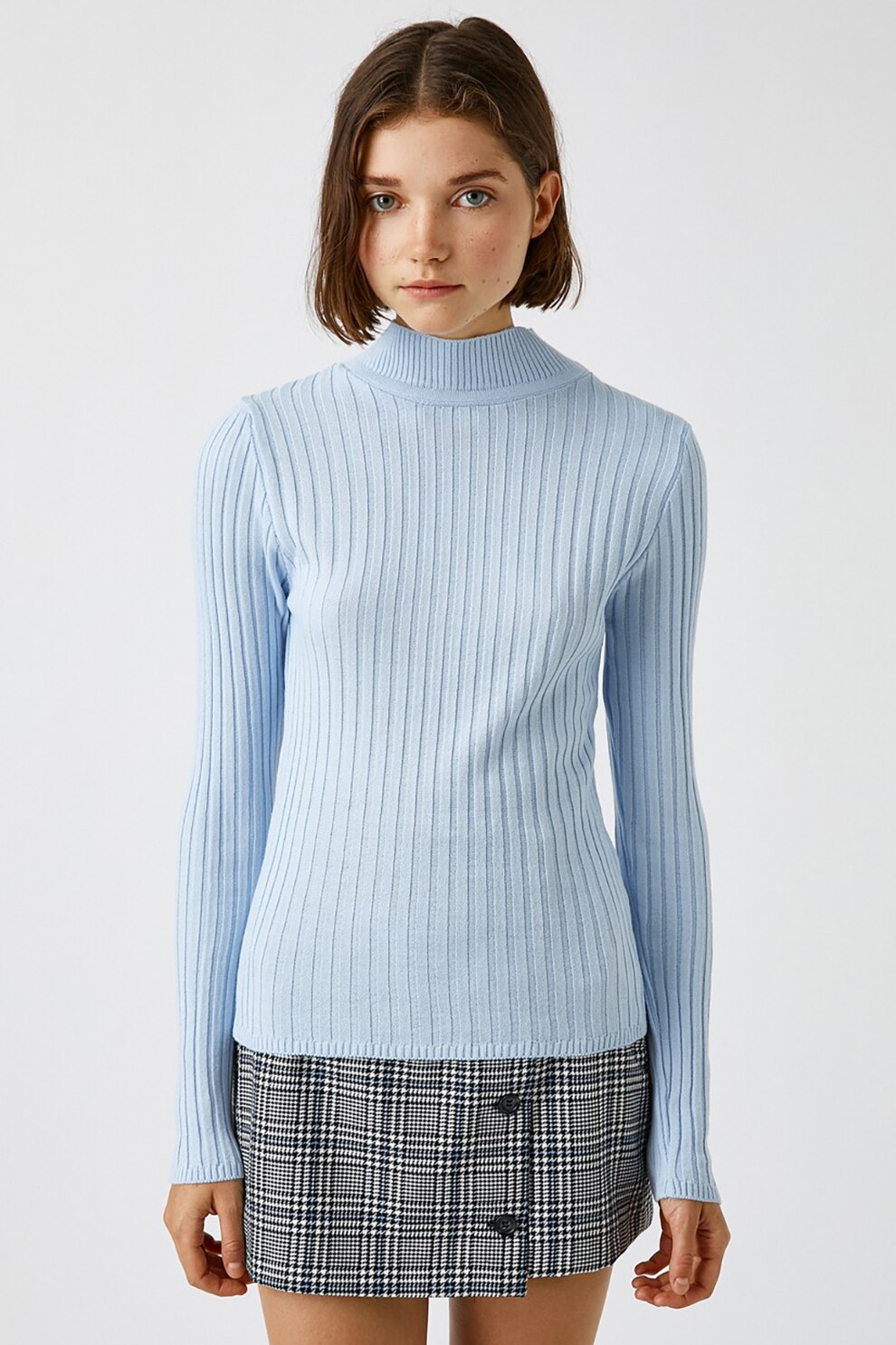 KOTON, Pulover cu aspect striat, Albastru deschis