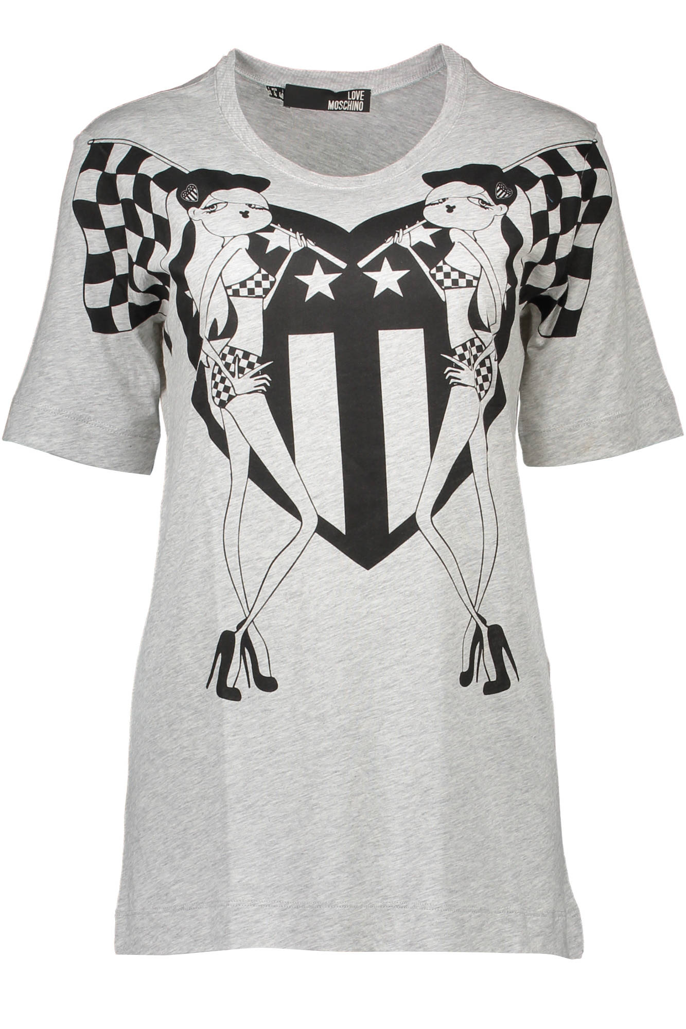 Tricou Dama, LOVE MOSCHINO, 9108224, Logo, Gri, Gri, 42