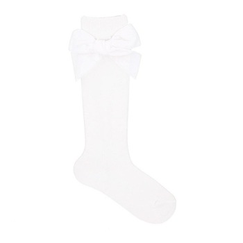 Sosete fete lungi 3/4 cu funda catifea, Condor, Alb Sosete fete lungi 3/4 cu funda catifea, Condor, Alb