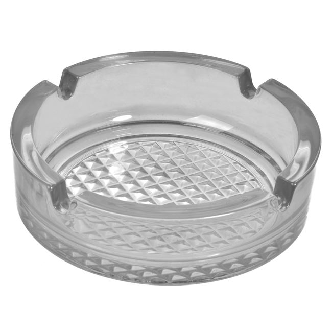 Scrumiera din sticla, Zola®,argintie, model simplu, 10x3 cm