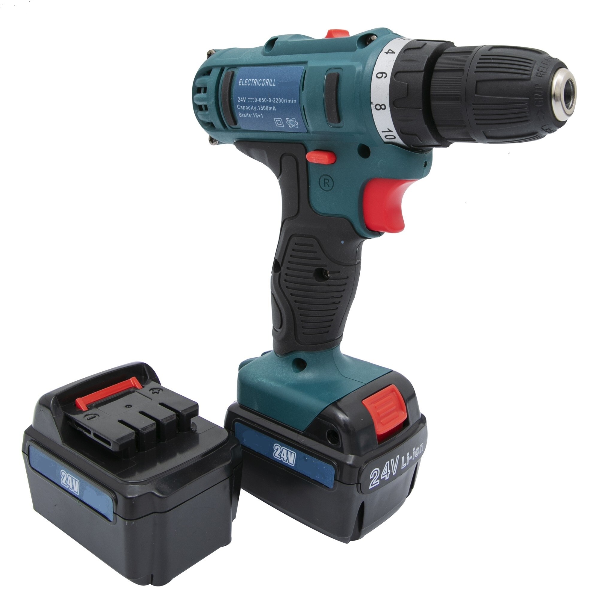 Masina de gaurit Cezona cu 2 Acumulatori cu Percutie, 24 V, 18+1, 2200 RPM