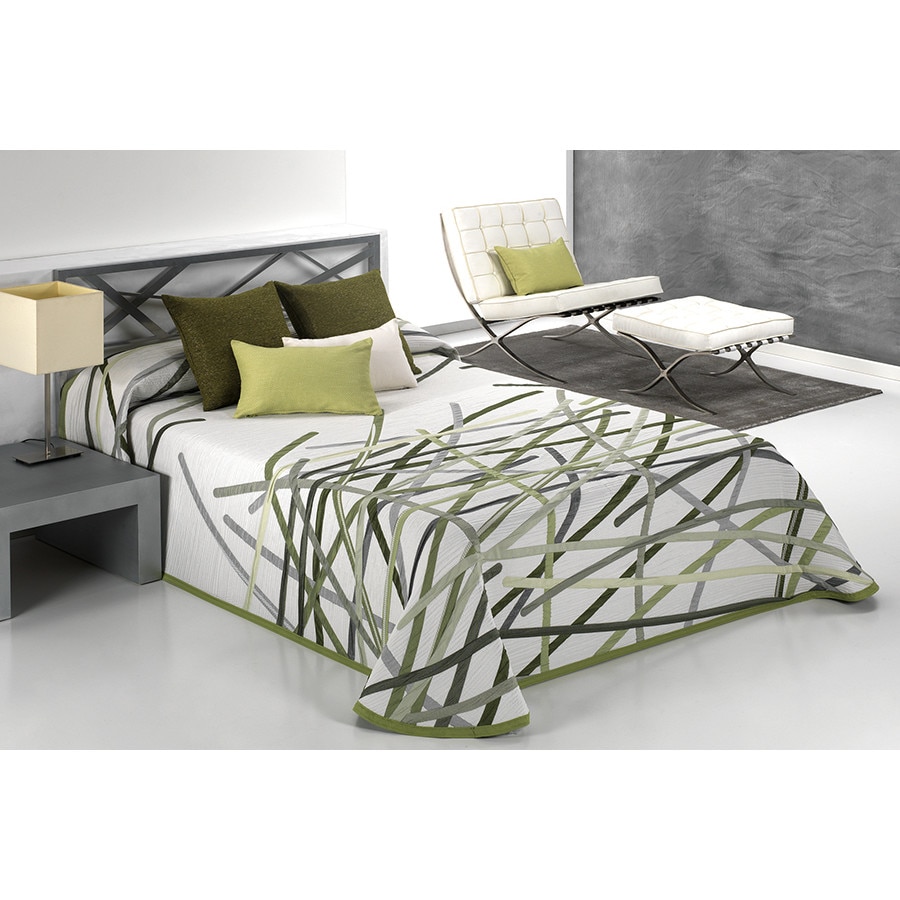 Set Cuvertura Bastian si 2 fete de perna, Reig Marti, verde, dimensiune 235 cm x 270 cm