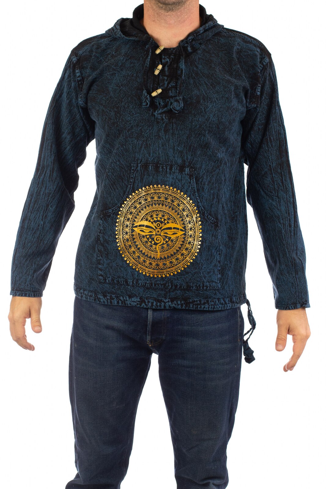 Hanorac cu print 3rd Eye, Albastru