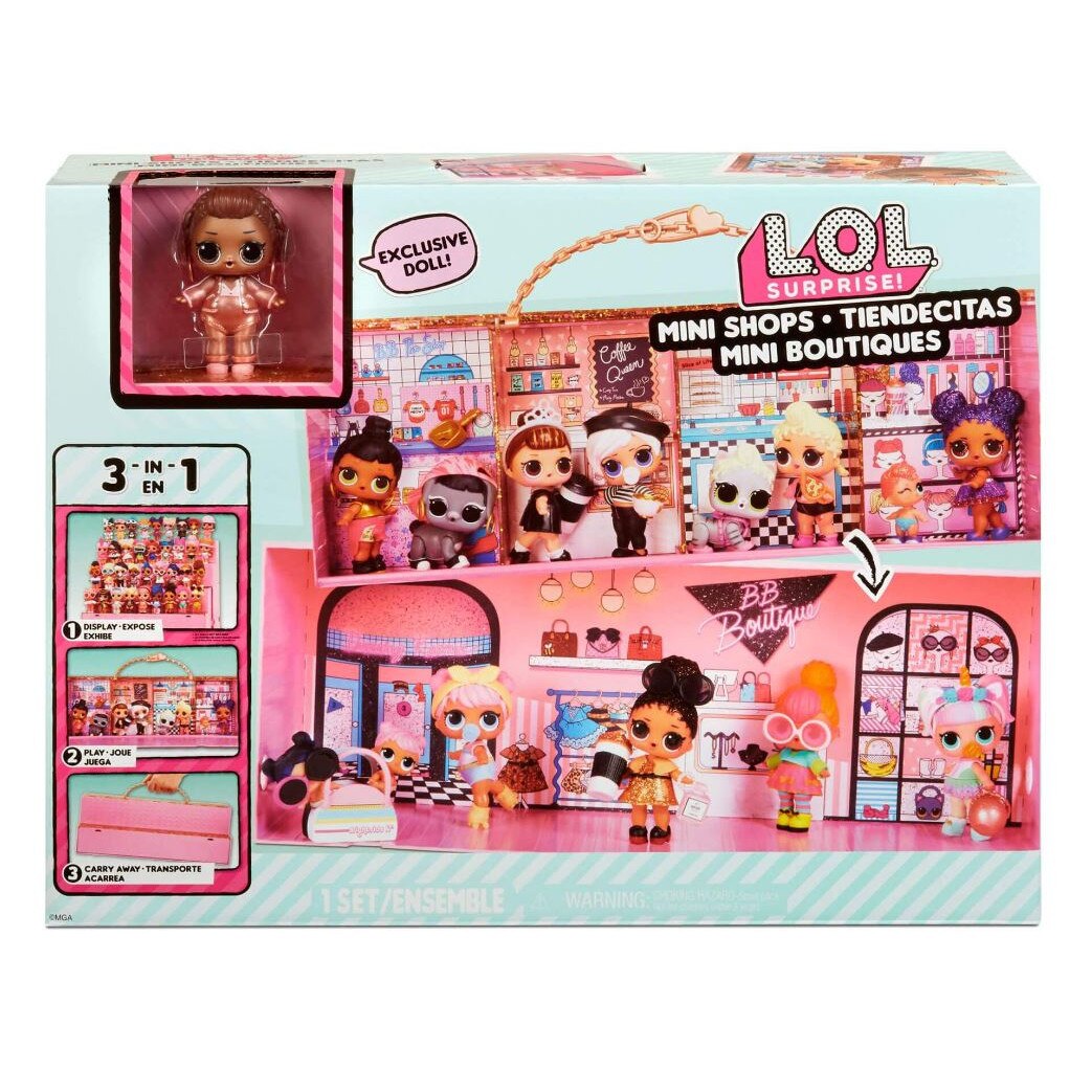 Set de joaca L.O.L. Surprise!, Mini Shops 3-in-1 cu o papusa inclusa, 3 ani+