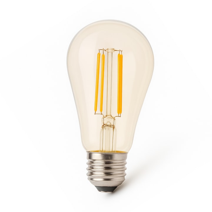 Bec LED Vingate ST64 Amber, 8W, 960lumen, Culoare Calda 2700 k, EcoFriendly, A+ Economic