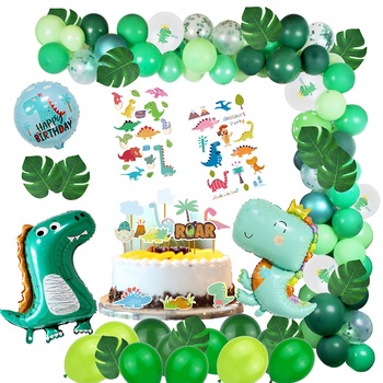 Set aniversare copii Pure Store, 117 piese, baloane si decoratiuni cu dinozauri, pentru baieti, multicolor Set aniversare copii Pure Store, 117 piese, baloane si decoratiuni cu dinozauri, pentru baieti, multicolor