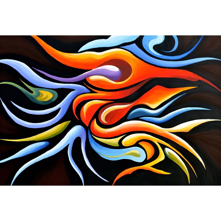 Tablou canvas, Pupaza din trei, 90x60 cm, rama din lemn de brad