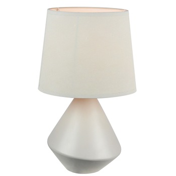 Veioza Wendy 1xE14, max 40W, Lampa Ceramica, marime 340 mm, Abajur Textil Gri Veioza Wendy 1xE14, max 40W, Lampa Ceramica, marime 340 mm, Abajur Textil Gri