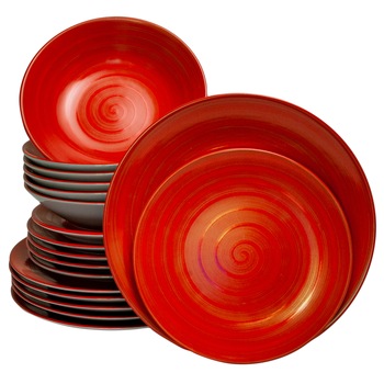 Set Complet Serviciu De Masa, Tropic Coral, 18 piese, Cesiro, Rosu Coral Set Complet Serviciu De Masa, Tropic Coral, 18 piese, Cesiro, Rosu Coral