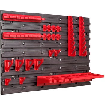 Set panouri de perete, Suporturi de organizare Botle, 58x78 cm, Rosu/Negru Set panouri de perete, Suporturi de organizare Botle, 58x78 cm, Rosu/Negru