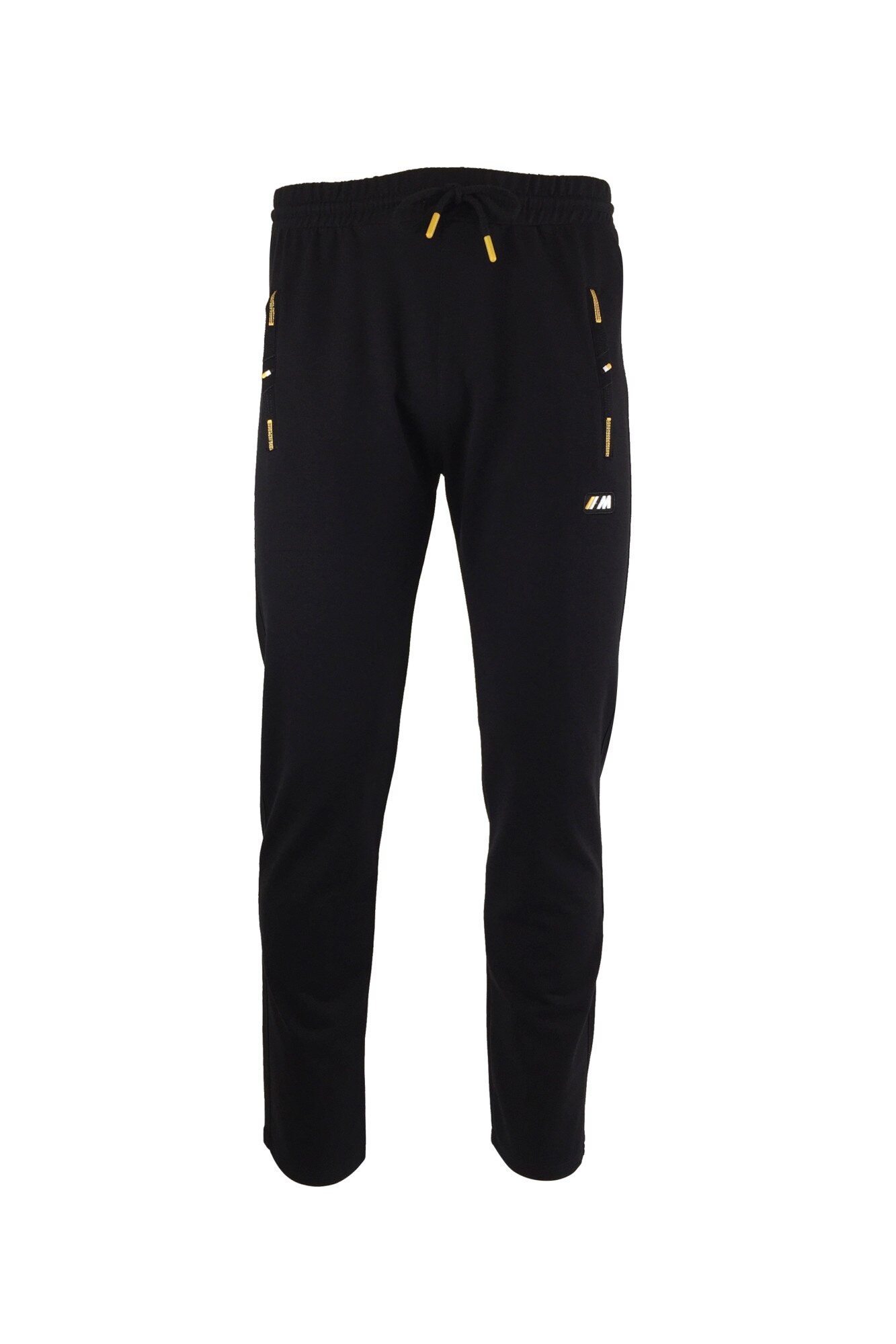 Pantaloni trening barbat, Univers Fashion, 2 buzunare laterale si un buzunar la spate cu fermoare, culoare neagra