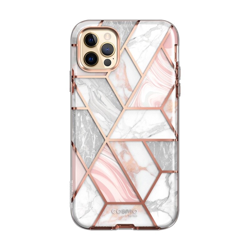 Carcasa stylish Supcase Cosmo compatibila cu iPhone 13 Pro Max, Protectie display, Marble