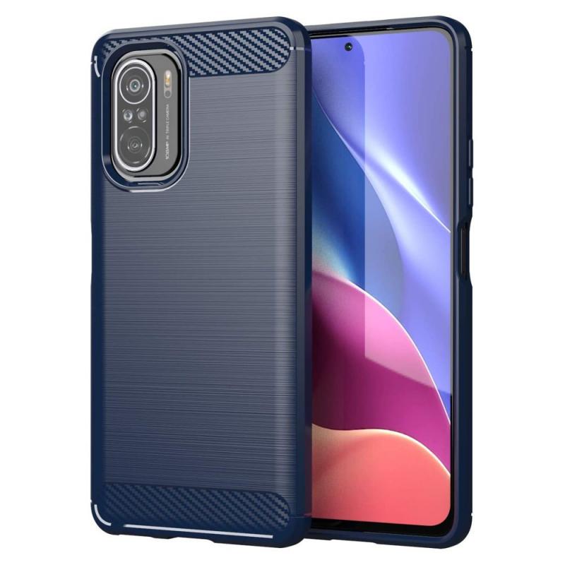 Carcasa Flexible Carbon compatibila cu Xiaomi Poco F3/Mi 11i Blue