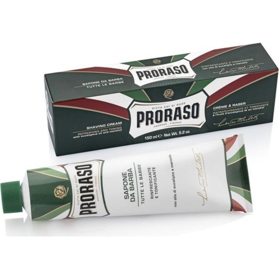 Sapun de ras Proraso, Green Shaving Soap In A Tube, 150 ml