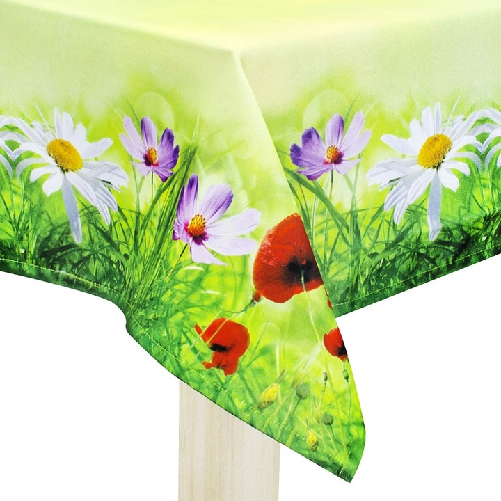 Poppy asztalterítő, Jedeka, Poliészter, 140x220 cm, Zöld