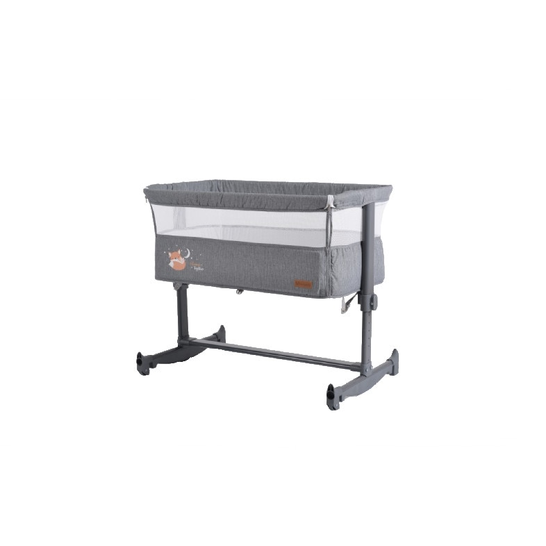 Patut pentru bebelusi incepand cu 0 luni, functie leagan, fixare pe 5 pozitii, saltea confort, pereti moi, 90 x 55 x 80 cm