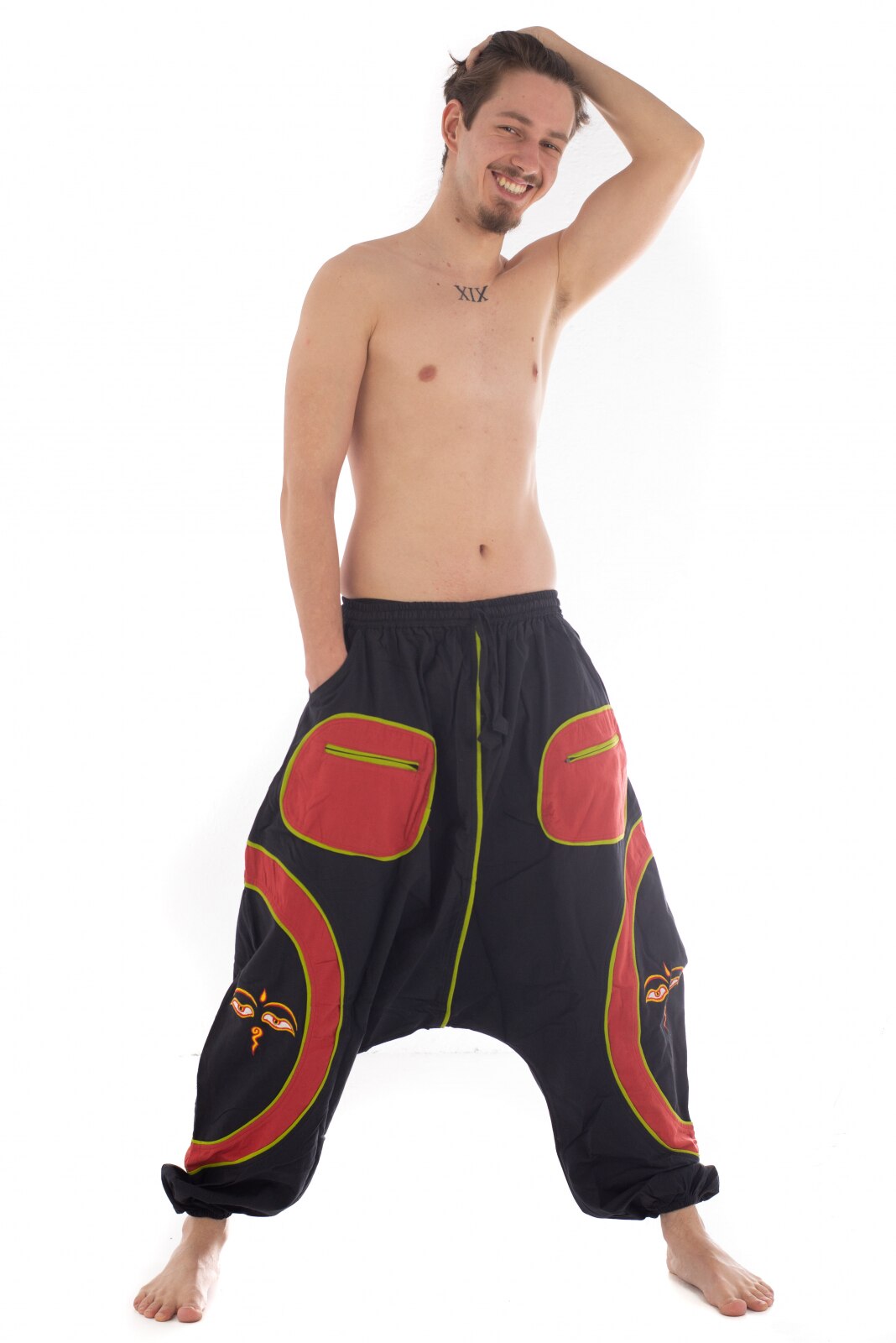 Salvari Ucca negri unisex , Zece buzunare Eyes