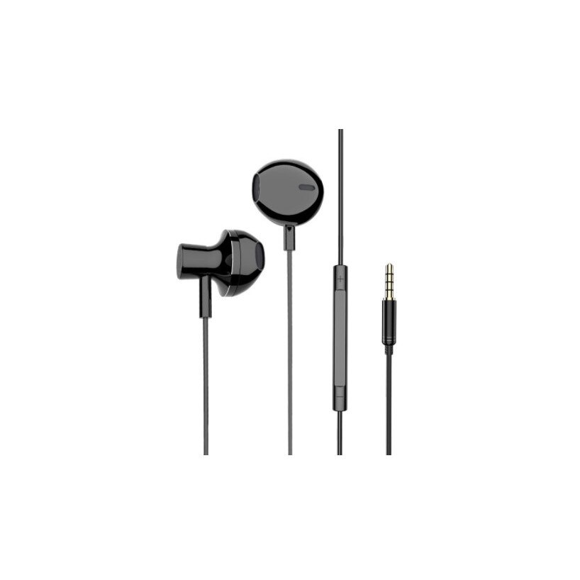 Casti cu microfon si volum control, In-Ear Stereo, Jack 3,5 mm, Universal, Negru