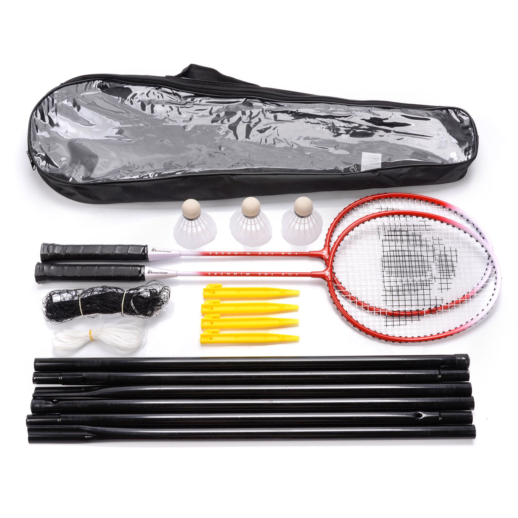 Set badminton Meteor, Negru/Rosu