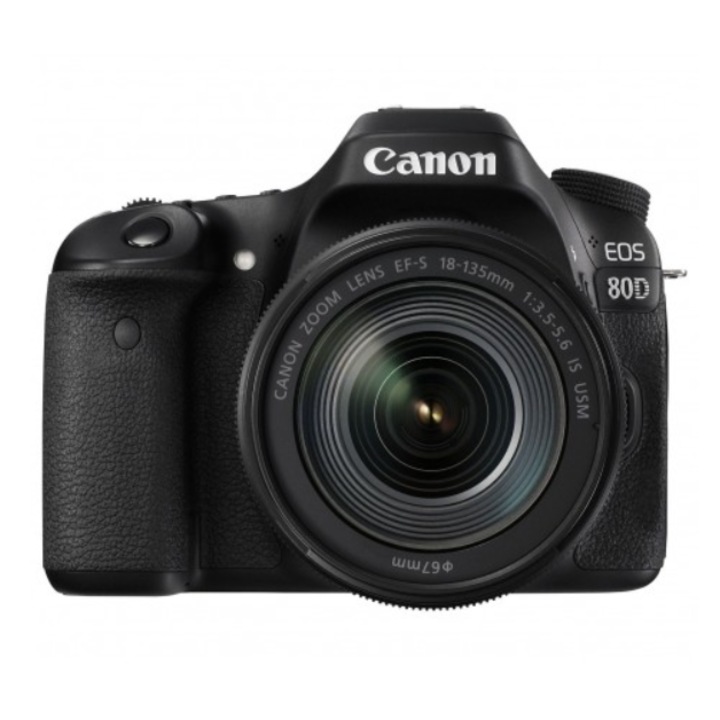 Aparat foto DSLR, Canon, EOS 80D, Kit, 18-135mm, 24.2 Mpx, Negru