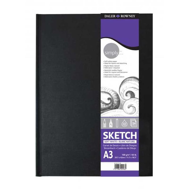 Sketchbook Simply 54 coli, 100g, format A3