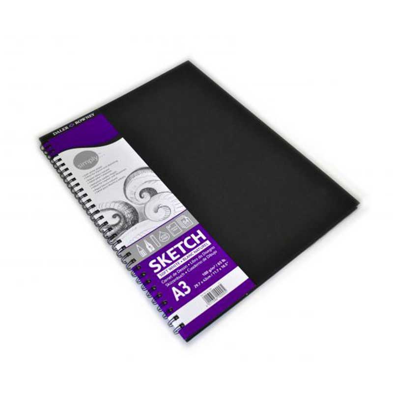Sketchbook Simply 54 coli, 100g, format A3, cu spira