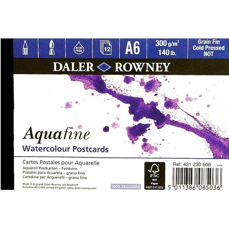 Bloc desen, Postcard Aquafine Not, 300g, format A6