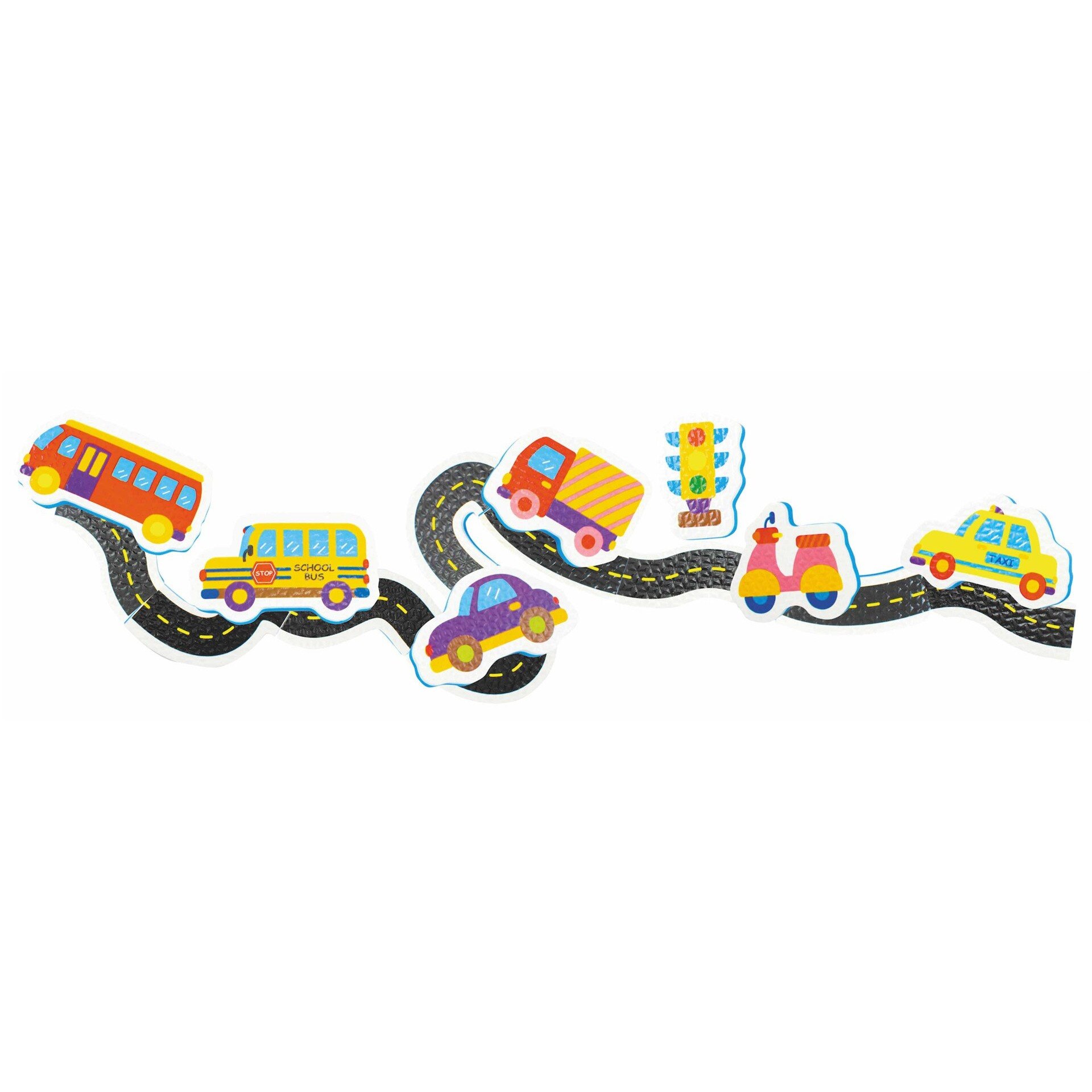 Set jucarii din spuma pentru baie, Nuby Bath Road Foam