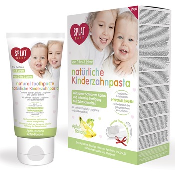 Pasta de dinti pentru copii SPLAT, 0-3 ani, Mar si banana, 40 ml Pasta de dinti pentru copii SPLAT, 0-3 ani, Mar si banana, 40 ml